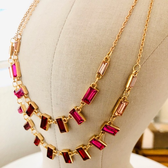 Modern vintage Ombré crystal statement necklace & earrings - Picture 4 of 15